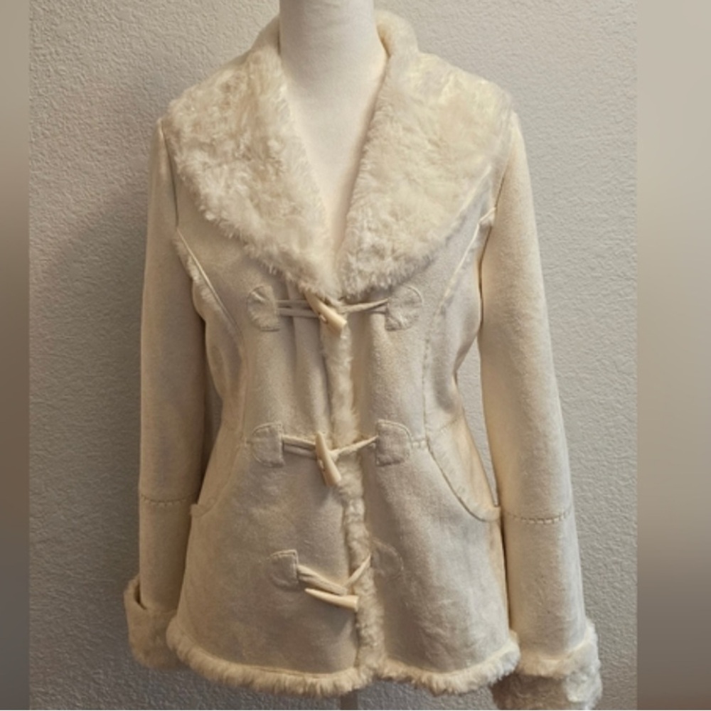 White House Black Market Faux Fur Winter Jacket (Like new)